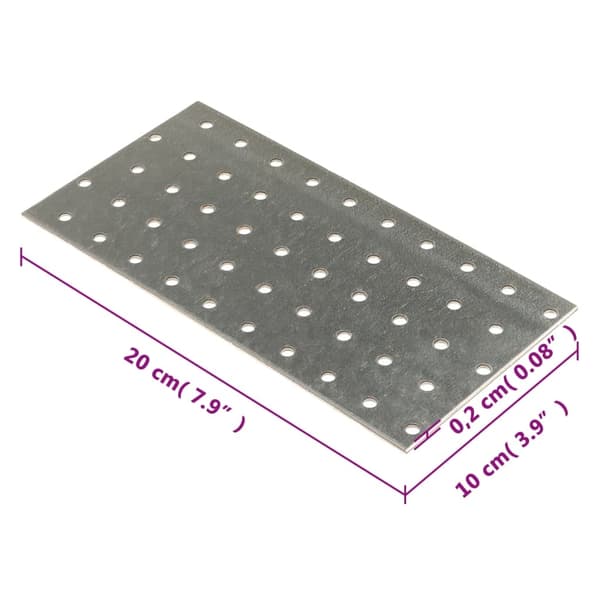 vidaXL Hålplatta 40 st 2 mm 200x100 mm galvaniserat stål