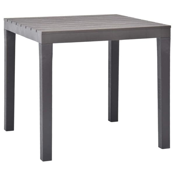 vidaXL Trädgårdsbord mocca 78x78x72 cm plast grå
