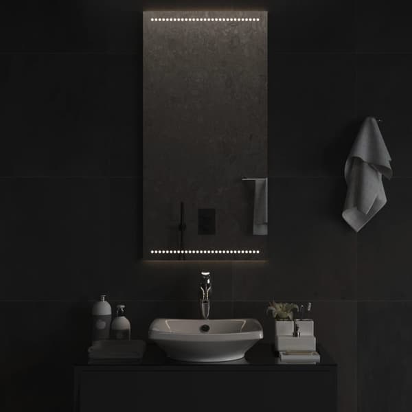 vidaXL Badrumsspegel LED 50x100 cm Transparent