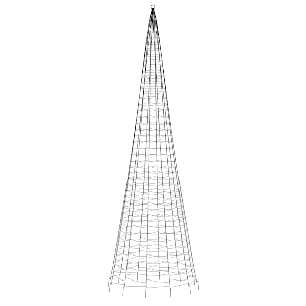 vidaXL LED julgran på flaggstång 1534 LEDs kallvit 500 cm Kallvit