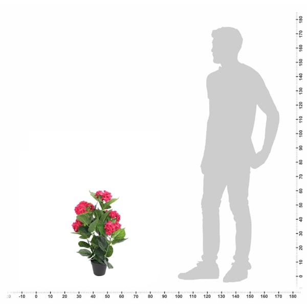 vidaXL Konstväxt Hortensia med kruka 60 cm röd Röd