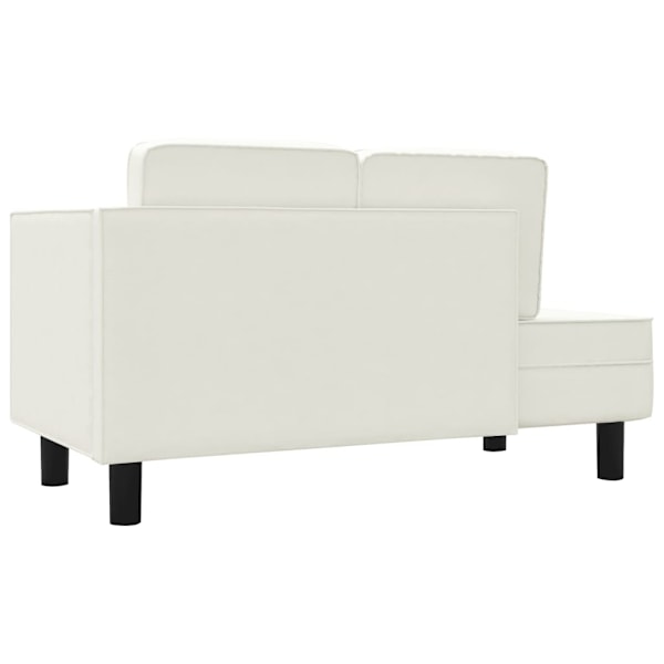 vidaXL Schäslong med kuddar och bolster gräddvit konstläder Kräm