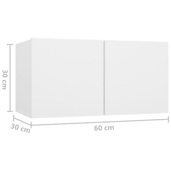vidaXL Hängande TV-skåp 2 st vit 60x30x30 cm Vit