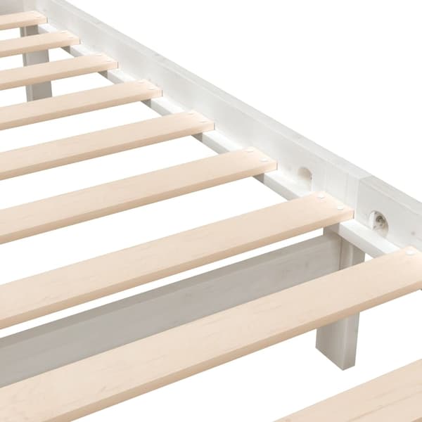 vidaXL Sängram vit massivt trä 140x190 cm Vit