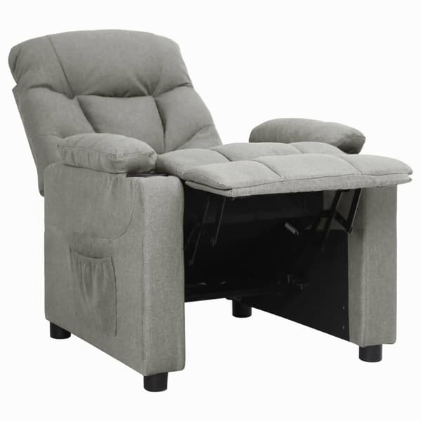 vidaXL Reclinerfåtölj ljusgrå tyg grå