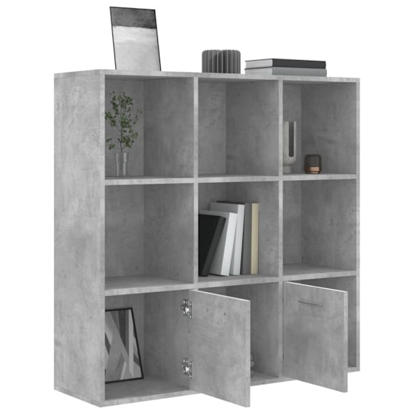 vidaXL Bokhylla betonggrå 98x30x98 cm konstruerat trä grå