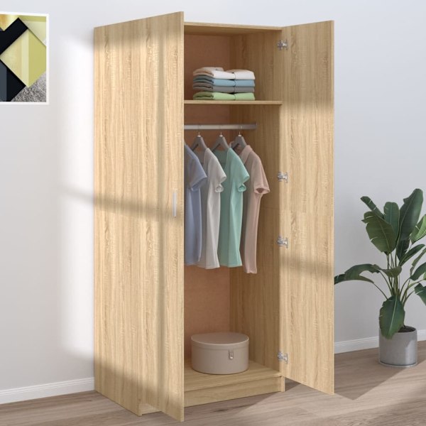 vidaXL Garderob sonoma-ek 80x52x180 cm konstruerat trä Brun