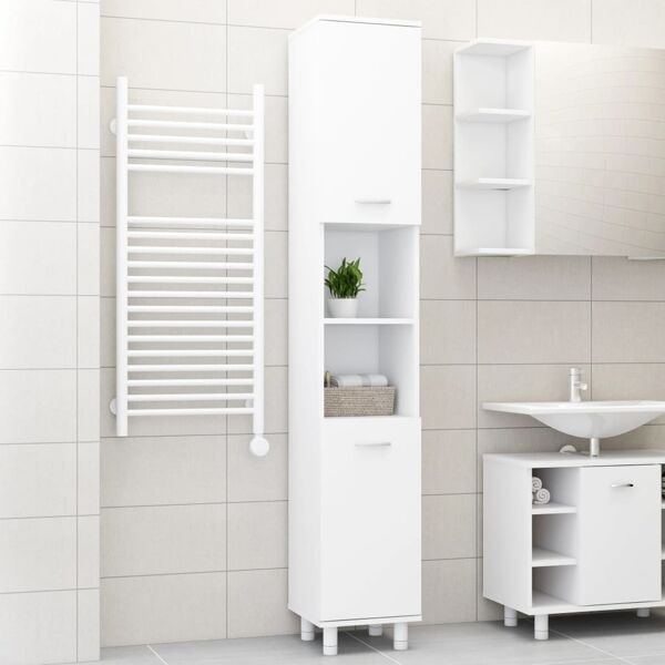 vidaXL Badrumsskåp vit 30x30x179 cm konstruerat trä Vit