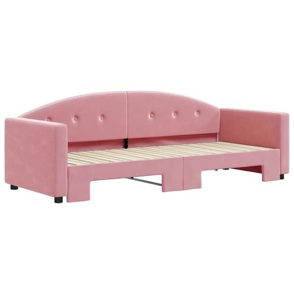vidaXL Dagbädd utdragbar rosa 80x200 cm sammet Rosa