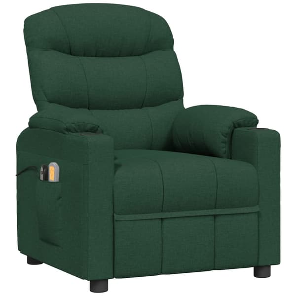 vidaXL Massagefåtölj mörkgrön tyg Grön