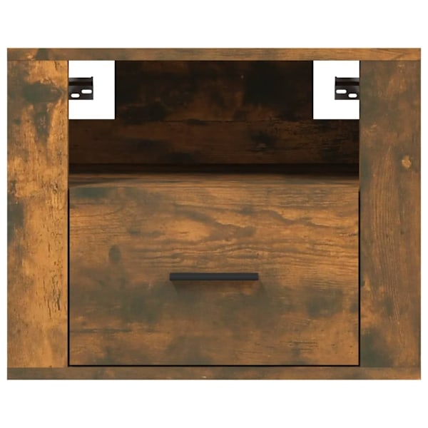 vidaXL Väggmonterade sängbord 2 st rökfärgad ek 50x36x40 cm Brun