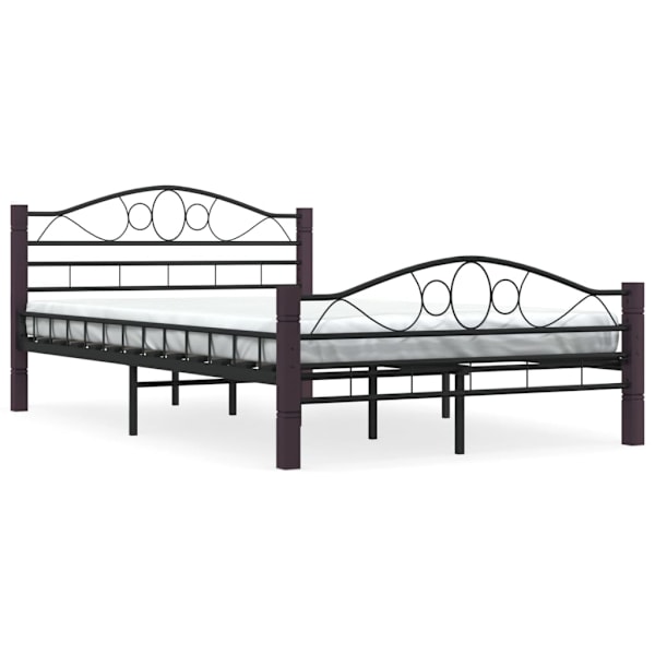 vidaXL Sängram utan madrass svart metall 120x200 cm Svart