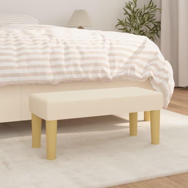 vidaXL Bänk gräddvit 70x30x30 cm tyg Kräm