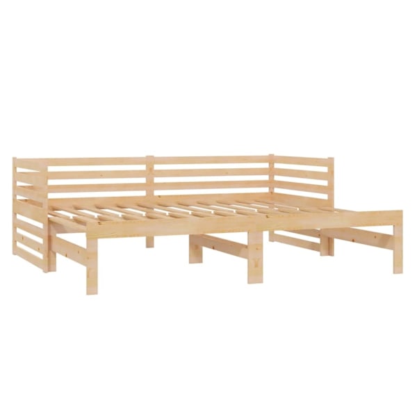 vidaXL Utdragbar dagbädd 2x(90x200) cm massiv furu Brun
