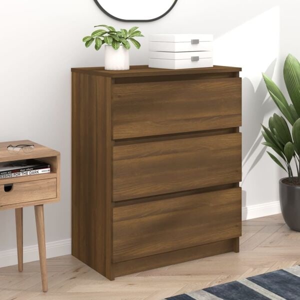 vidaXL Byrå brun ek 60x35x76 cm konstruerat trä Brun