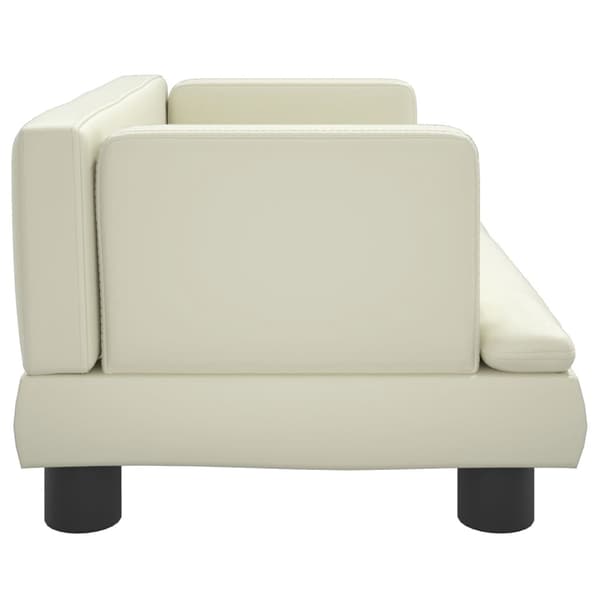 vidaXL Barnsoffa gräddvit 60x40x30 cm konstläder Kräm