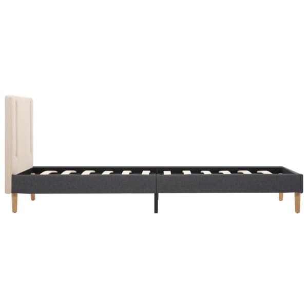vidaXL Sängram med LED gräddvit och mörkgrå tyg 100x200 cm Creme