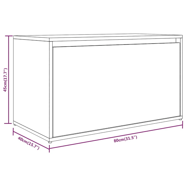 vidaXL Hallbänk 80x40x45 cm brun ek konstruerat trä Brun