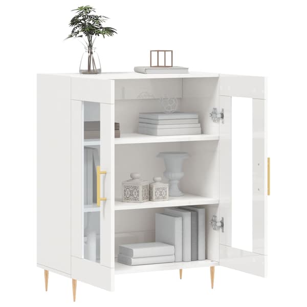 vidaXL Skänk vit högglans 69,5x34x90 cm konstruerat trä Vit