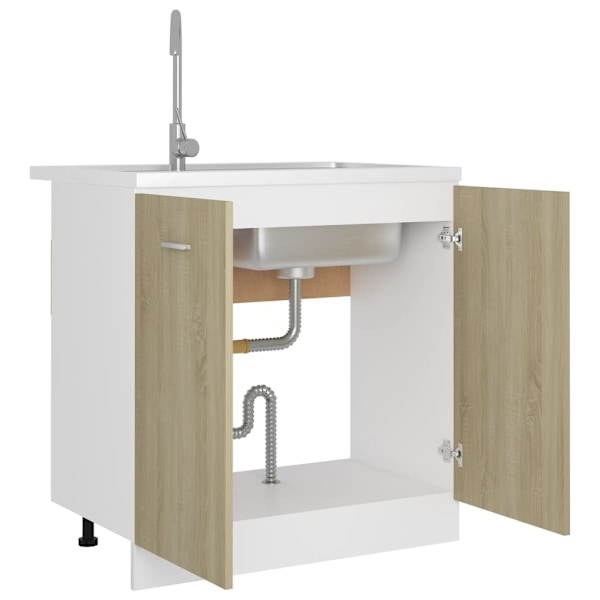 vidaXL Underskåp för diskho sonoma-ek 80x46x81,5 cm konstruerat trä Brun