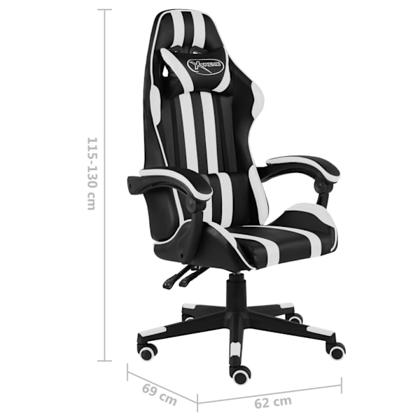 vidaXL Gamingstol svart och vit konstläder Vit