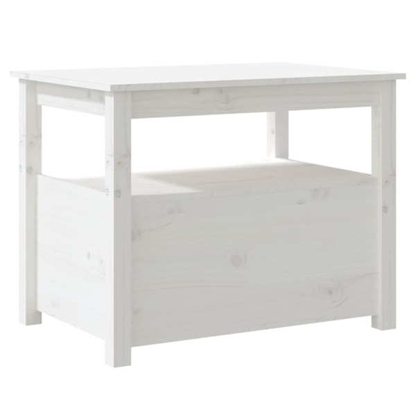 vidaXL Soffbord vit 71x49x55 cm massiv furu Vit