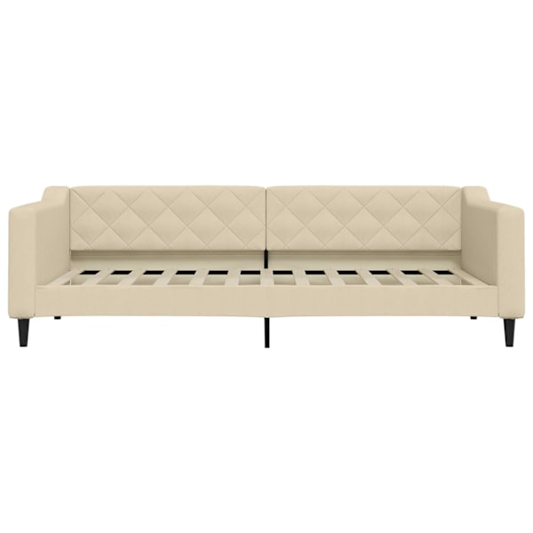 vidaXL Dagbädd utdragbar gräddvit 90x200 cm tyg Kräm