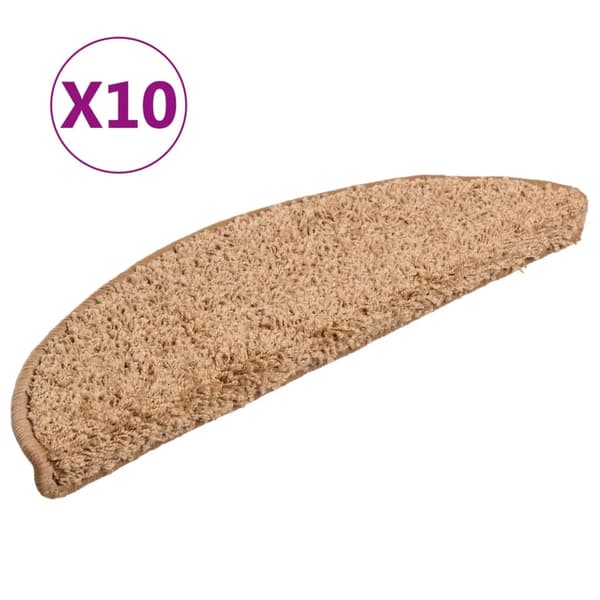 vidaXL Trappstegsmattor 10 st 56x20 cm beige Beige