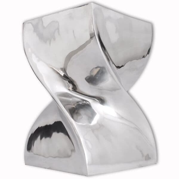 vidaXL Pall/sidobord vriden form aluminium silver Silver