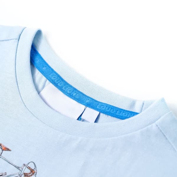 vidaXL T-shirt för barn ljusblå 116 Blå