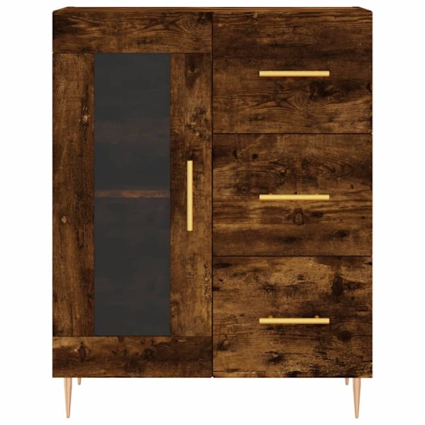 vidaXL Högskåp rökfärgad ek 69,5x34x180 cm konstruerat trä Brun