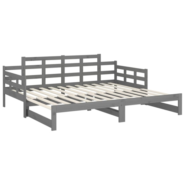 vidaXL Bäddsoffa grå massiv furu 2x(90x200) cm Grå