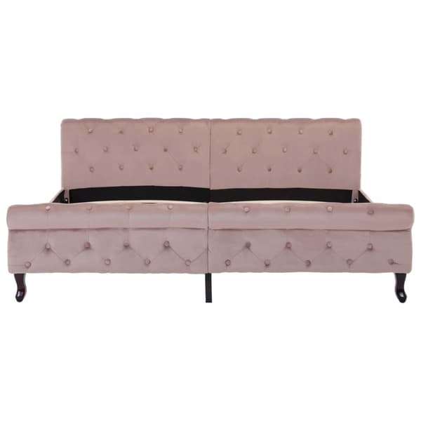 vidaXL Sängram rosa sammet 180x200 cm Rosa