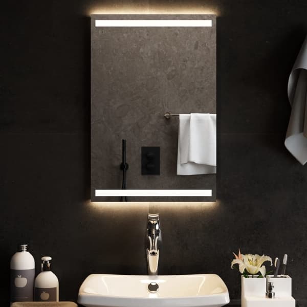vidaXL Badrumsspegel LED 40x60 cm Transparent