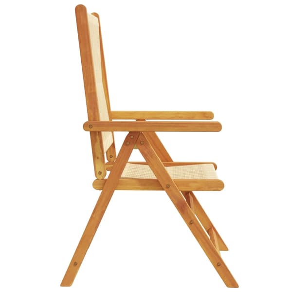 vidaXL Fällbara fåtöljer 6 st beige massivt trä akacia Beige