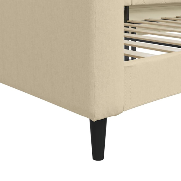 vidaXL Dagbädd gräddvit 80x200 cm tyg Kräm