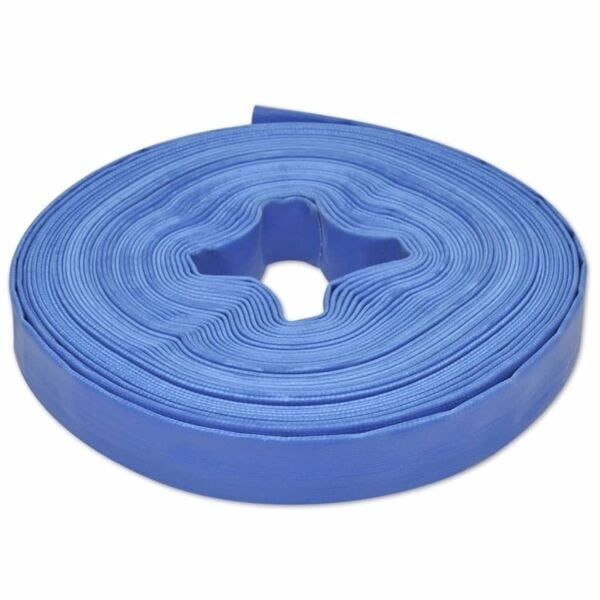 vidaXL 25 m 1" PVC platt vattenslang Svart