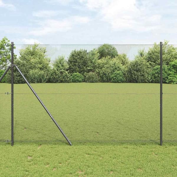 vidaXL Svetsat trådgaller markfäste 50 x 1,5 m PVC-belagda stål Grå Grå