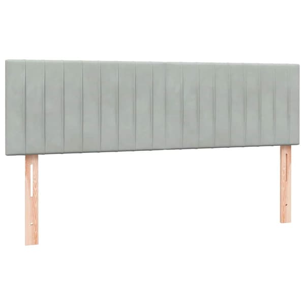 vidaXL Ramsäng med madrass ljusgrå 160x220 cm sammet Grå