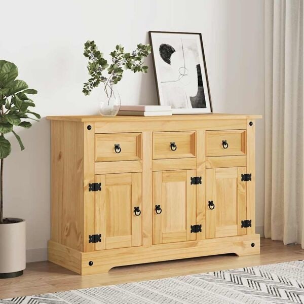 vidaXL Skänk Corona brun 112x44x78 cm massiv mexikansk furu Brun