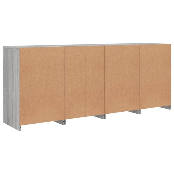 vidaXL Skänk med LED-belysning grå sonoma 164x37x67 cm Grå