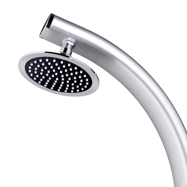 vidaXL Trädgårdsdusch med brunt golv 220 cm aluminium Brun