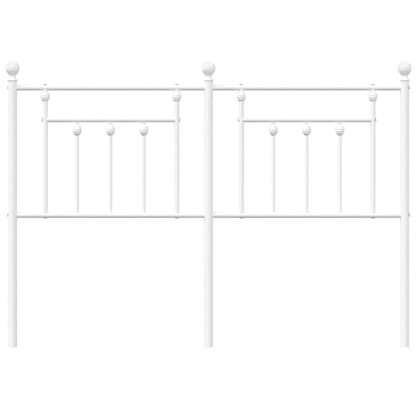 vidaXL Huvudgavel metall vit 135 cm Vit