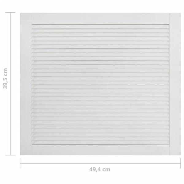 vidaXL Skåplucka lamelldesign vit 39,5x49,4 cm massiv furu Vit
