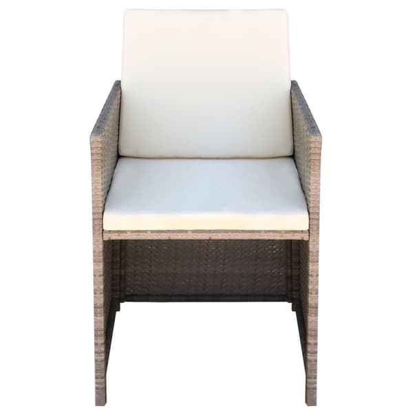 vidaXL Matstolar 2 st grå 52x56x85 cm polyrotting Beige
