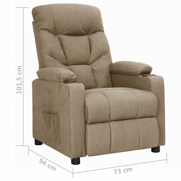 vidaXL Reclinerfåtölj taupe tyg Taupe