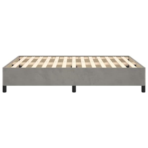 vidaXL Sängram utan madrass ljusgrå 140x190 cm sammet Grå
