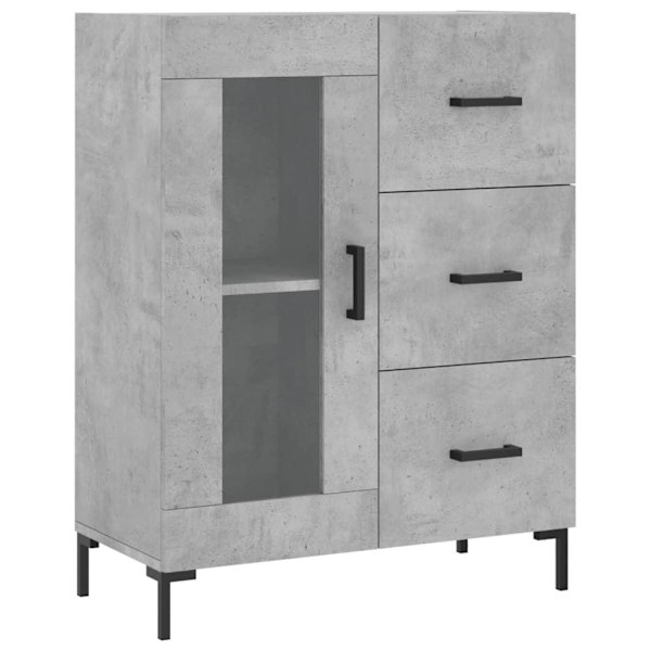 vidaXL Högskåp betonggrå 69,5x34x180 cm konstruerat trä Grå