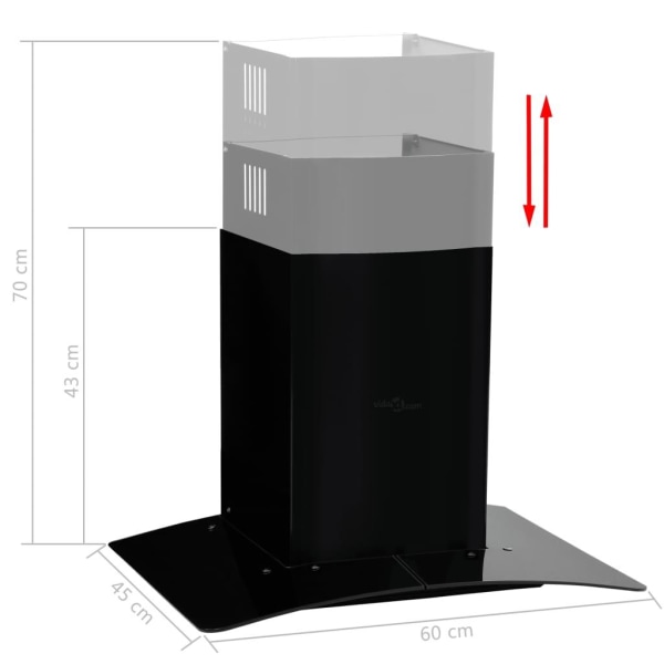 vidaXL Väggmonterad köksfläkt rostfritt stål 756 m³/h 60 cm svar Svart