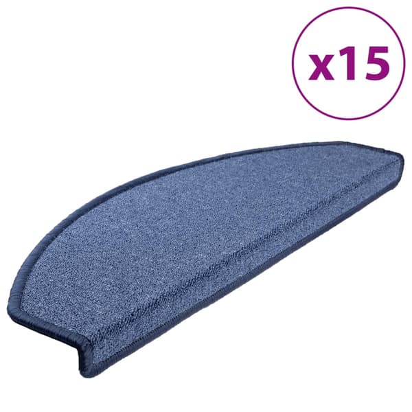 vidaXL 15 st Trappstegsmattor blå 65x24x4 cm Blå